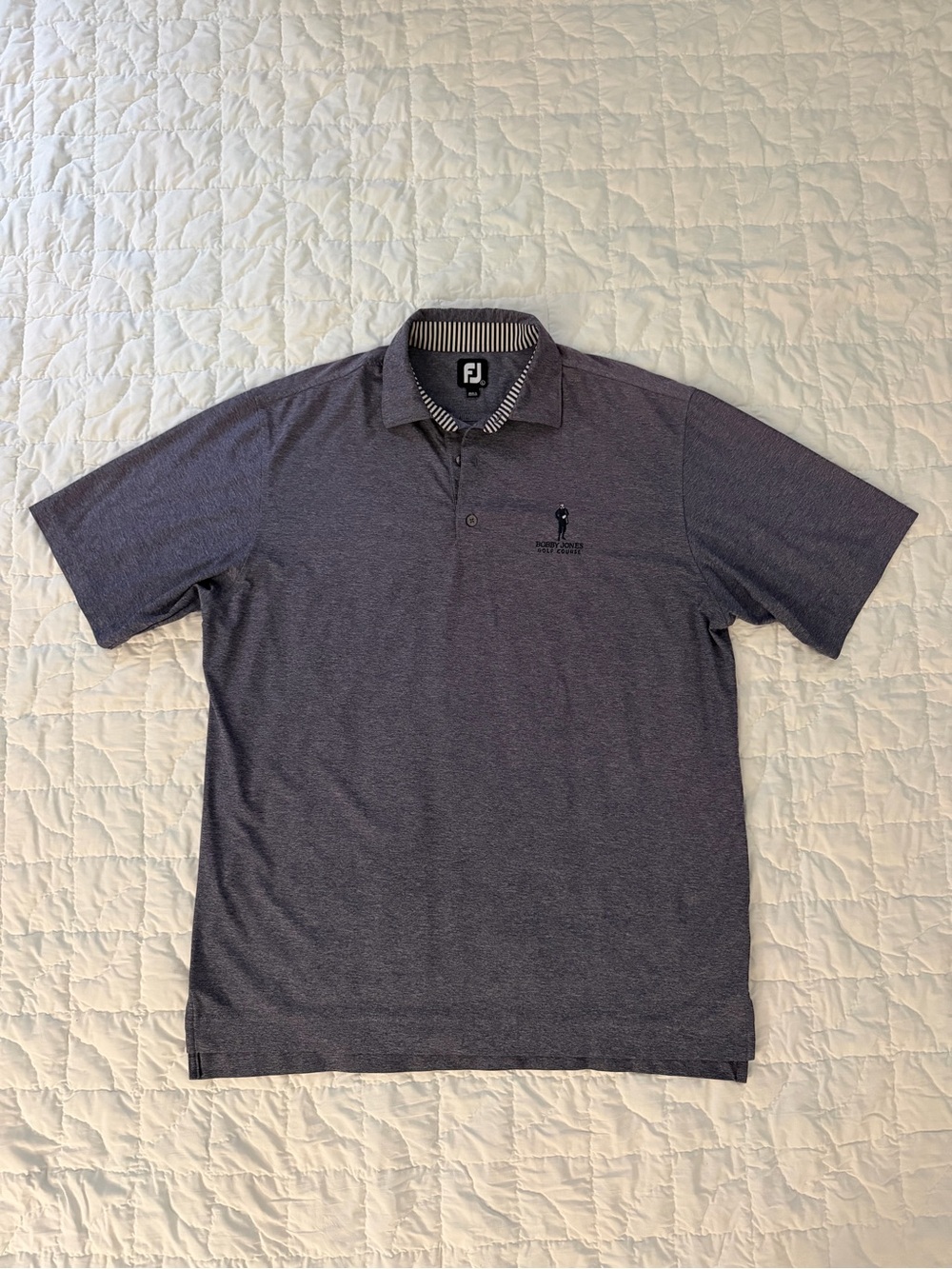 FootJoy Men's Heather Navy Short Sleeve Golf Polo - Bobby Jones Golf Course